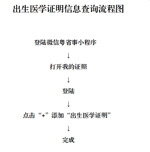 廣東省出生醫(yī)學(xué)證明信息查詢(xún)辦理流程圖