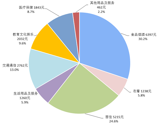 2020年全國(guó)居民人均消費(fèi)支出及構(gòu)成